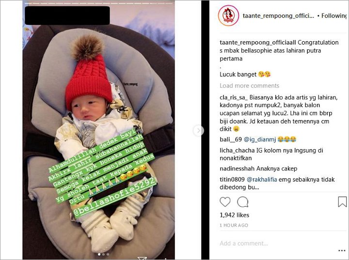 Foto \'Bayi\' Bella Shofie