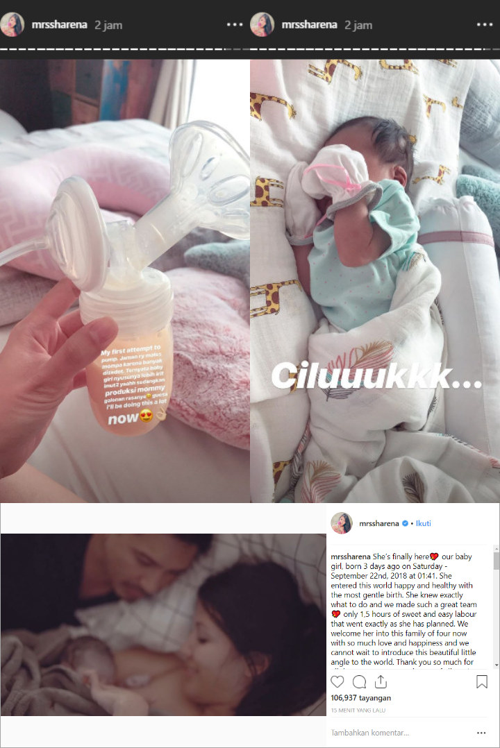 Sharena Melahirkan Anak Kedua