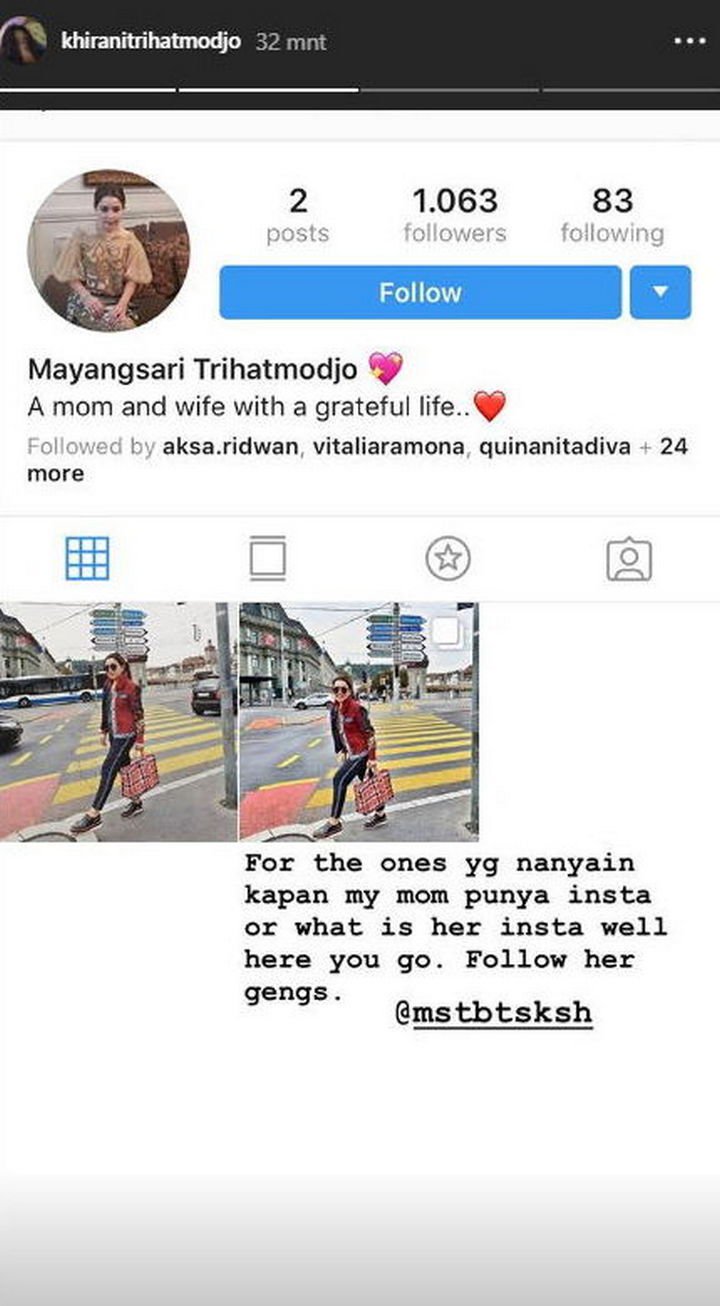 Mayangsari Punya Instagram