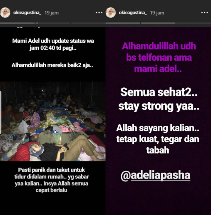 Pasha dan Istri Tidur di Pengungsian Akibat Gempa Palu, Okie Agustina Beri Dukungan