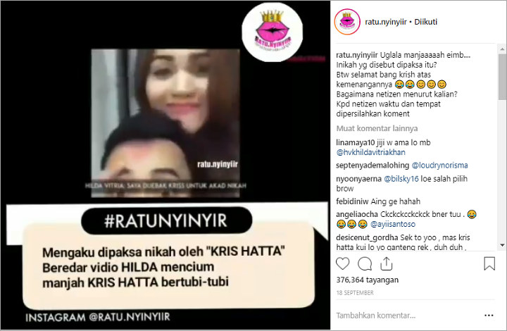 Video Kriss Hatta Dicium Hilda Vitria