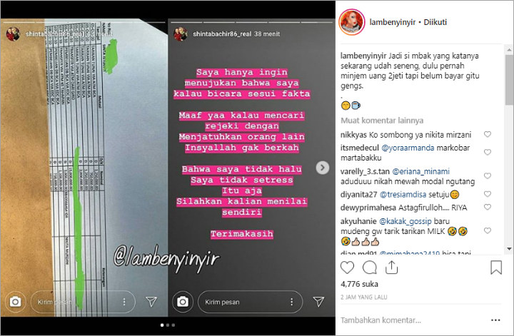 Tak Terima Disindir Halu, Shinta Bachir Beber Bukti Utang Nikita Mirzani