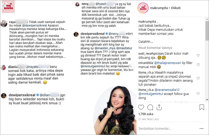 Dicibir Karena Somasi Keponakan, Dewi Persik Dapat Dukungan dari Netter