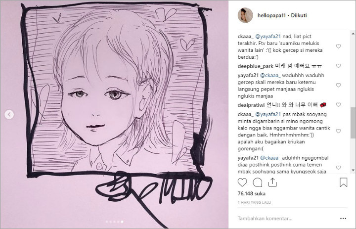 Lim Soo Hyang Pamer Gambar Wajahnya Karya Mino Winner di \'Let\'s Eat Dinner Together\'