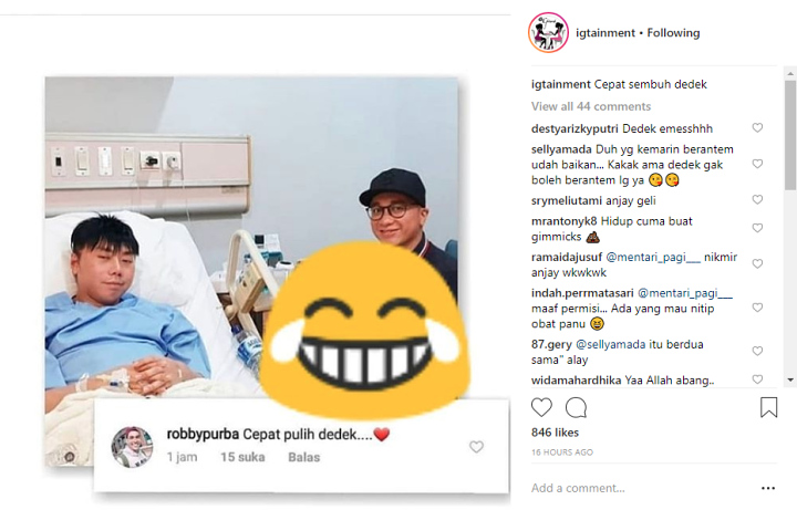 Dirawat di Rumah Sakit Roy Kiyoshi Dapat Doa dari Robby Purba, Sudah Baikan?