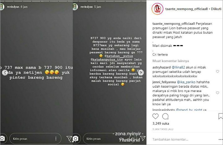 Mengaku Alami \'Hal Seram\' Saat Naik Lion Air, Terungkap Pesawat Conchita Caroline Bukan JT 610