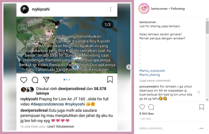 Komentar Dewi Persik ke Roy Kiyoshi