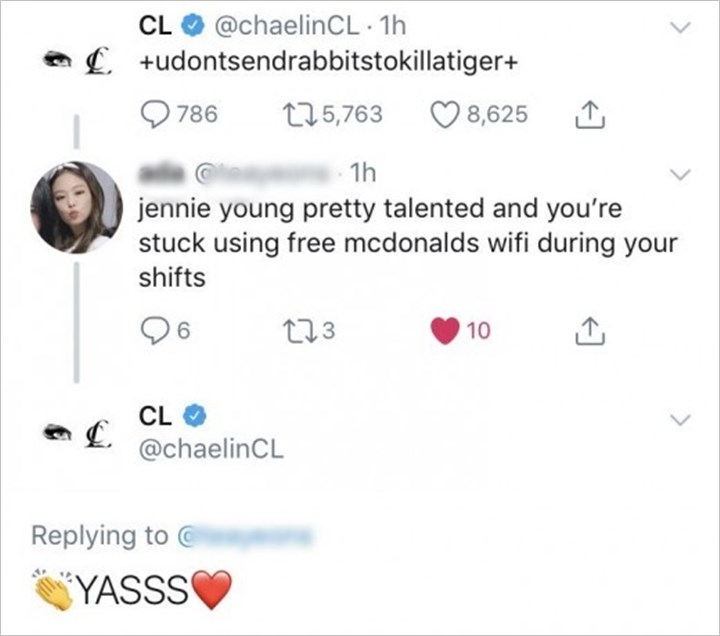Dapat Komentar Nyinyir dari Penggemar Jennie, Respon Cuek CL Jadi Sorotan Netter
