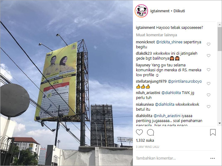 Foto Cantik Dipajang di Papan Kampanye Suami, Chacha Frederica Dikira Ikut Nyaleg