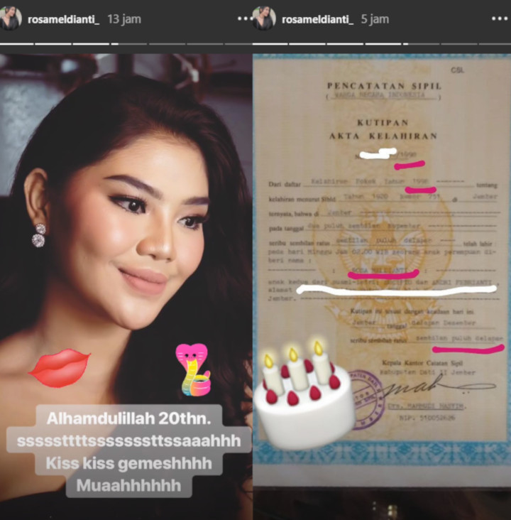 Instagram Meldi dan Akta Kelahiran