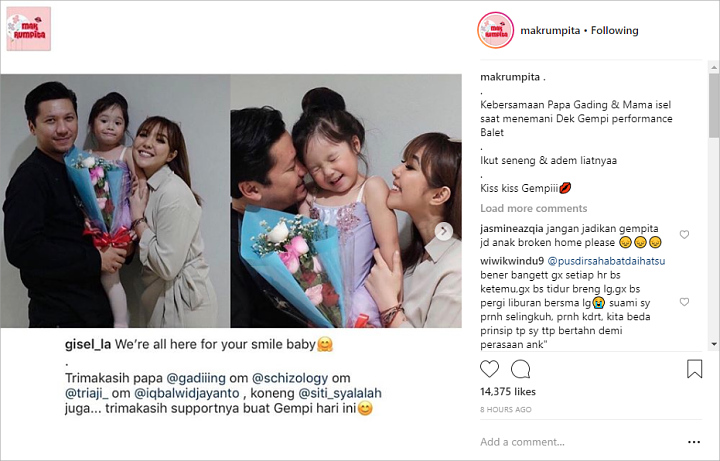 Gading-Gisel di pertunjukan balet Gempi
