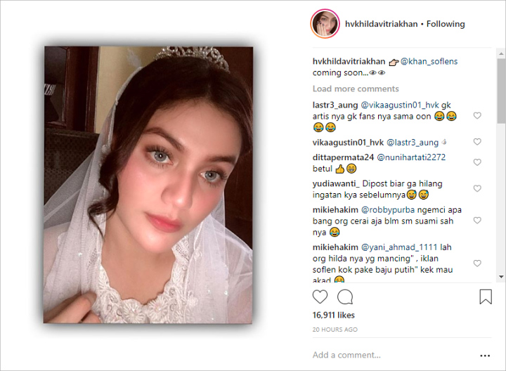 Cantik Pakai Baju Bak Pengantin, Hilda Vitria Malah Dituding Cari Sensasi