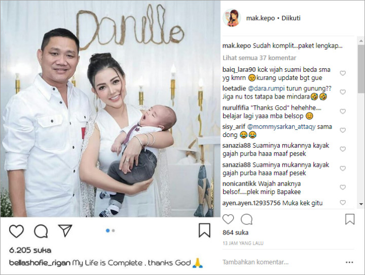 Bella Shofie Unggah Foto Bareng Suami di Aqiqah Anak, Netter Singgung Masa Lalu