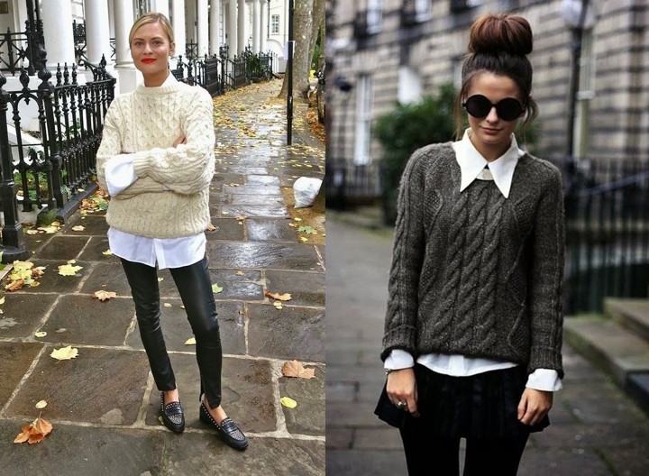 Kemeja Putih dan Sweater cocok untuk Musim Dingin