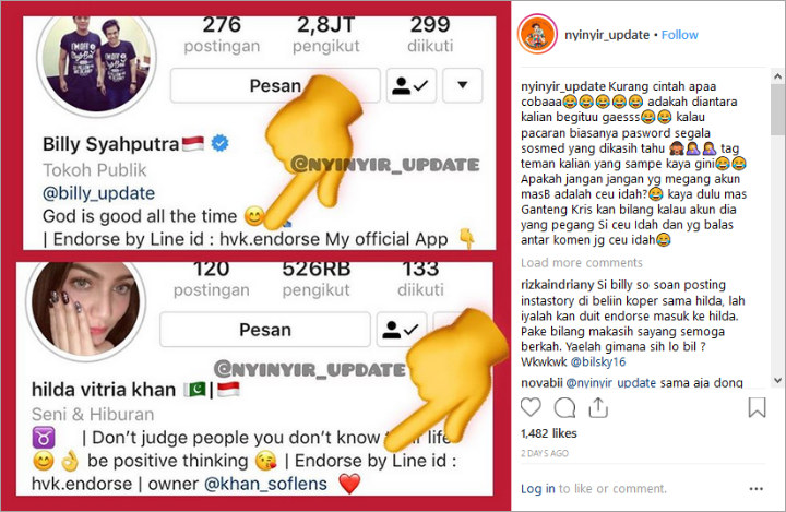 Hilda Diiisukan Kuasai Endorse Billy
