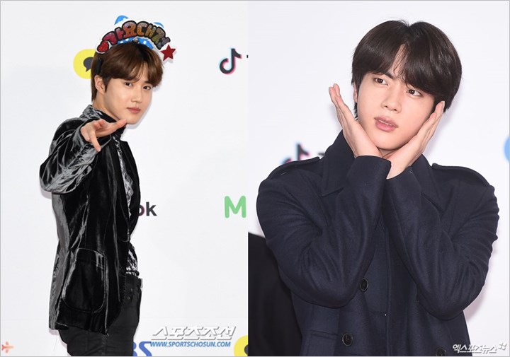 EXO - BTS Tampil Ganteng di Red Carpet, Suho dan Jin Malu-Maluin