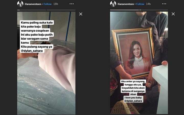 Ifan di Pemakaman Istri