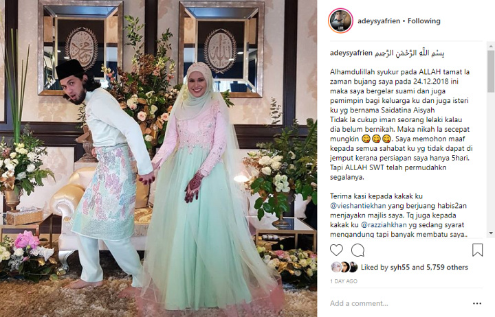 Pernikahan Adey Syafrien