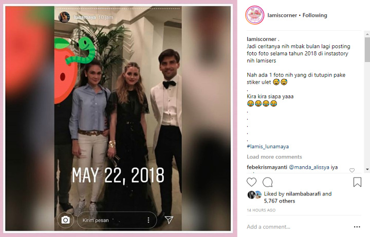 Luna Maya Tutupi Wajah Pria Ini Dengan Stiker Ulat, Netter Duga Reino Barack