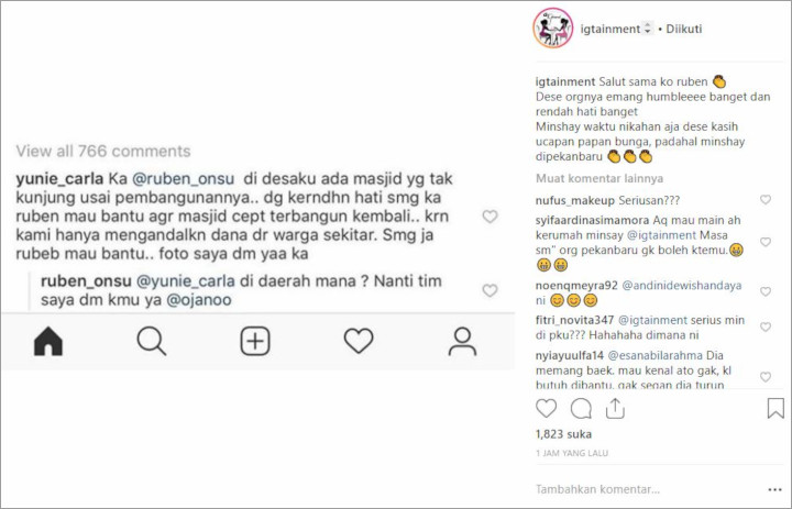 Ruben Onsu Sumbang Masjid