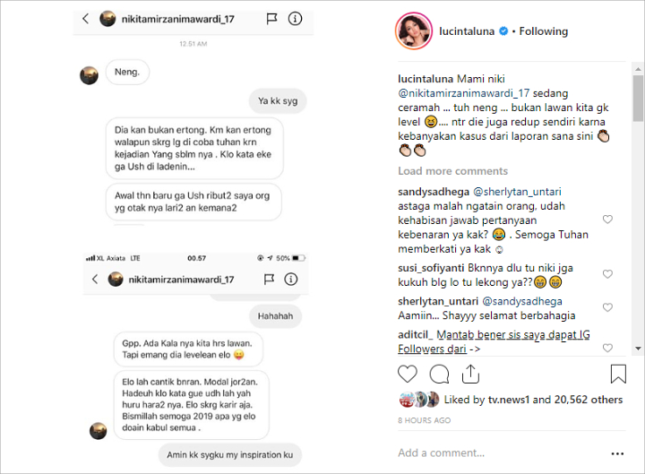 Makin Akrab dengan Lucinta Luna, Nikita Mirzani Nasihati soal Karier malah Tuai Respon Sinis Netter