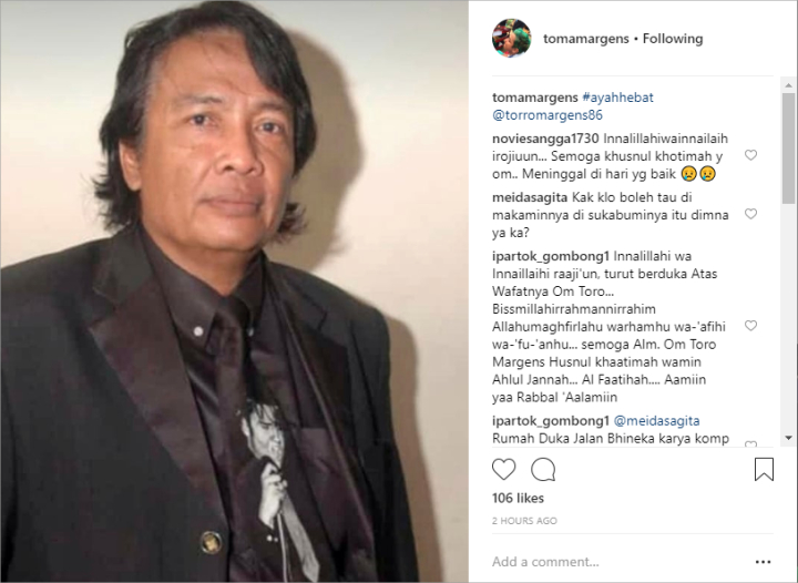 Aktor Senior Torro Margens Meninggal Dunia, Anak Bungsu: Ayah Hebat