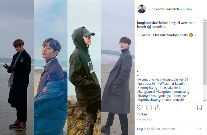 Foto yang diunggah empat member Wanna One di Instagram