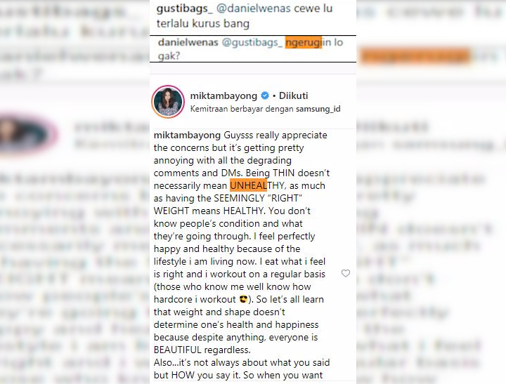 Reaksi Mikha Tambayong dan Daniel Wenas
