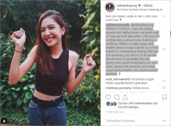 Reaksi Nadine Waworuntu