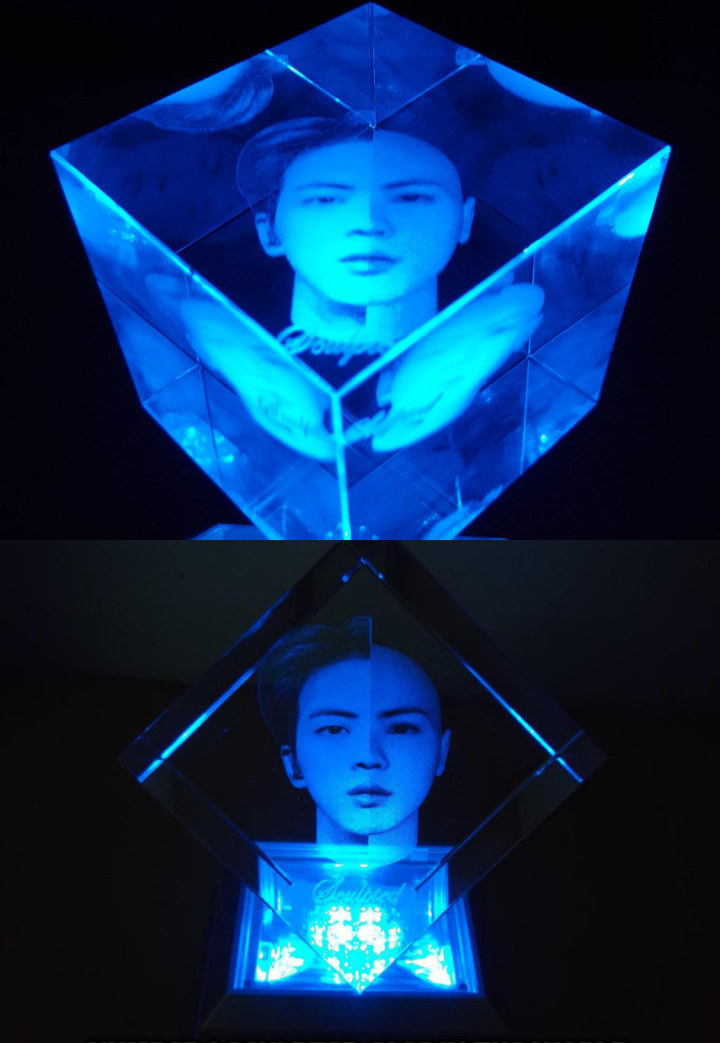 Wajah Jin BTS Diukir di Piala Kristal