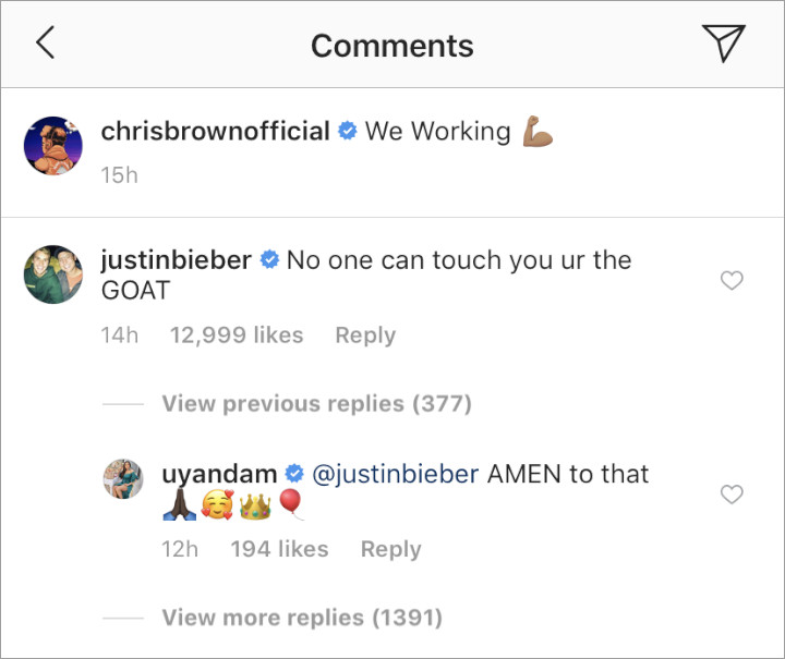 Komentar Justin untuk Chris