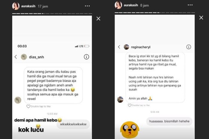 Respon Netizen tentang Kehamilan Aura Kasih