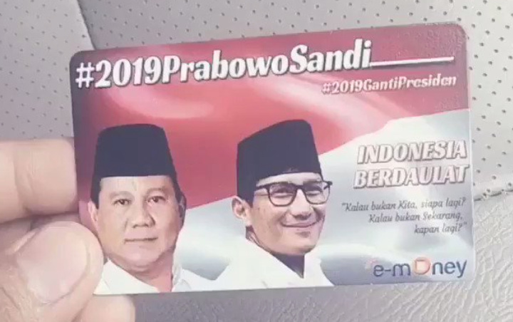 Pihak Bank Sebut e-money Bergambar Prabowo-Sandi Ilegal