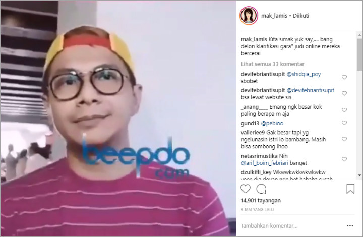 Wawancara dengan Delon terkait judi
