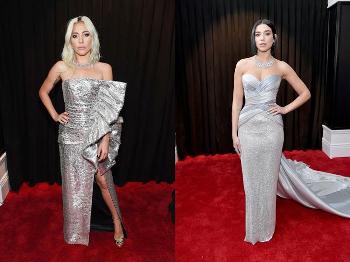 Grammy Awards 2019: Lady Gaga dan Dua Lipa Adu Cantik Kenakan Gaun Silver, Siapa yang Terbaik?