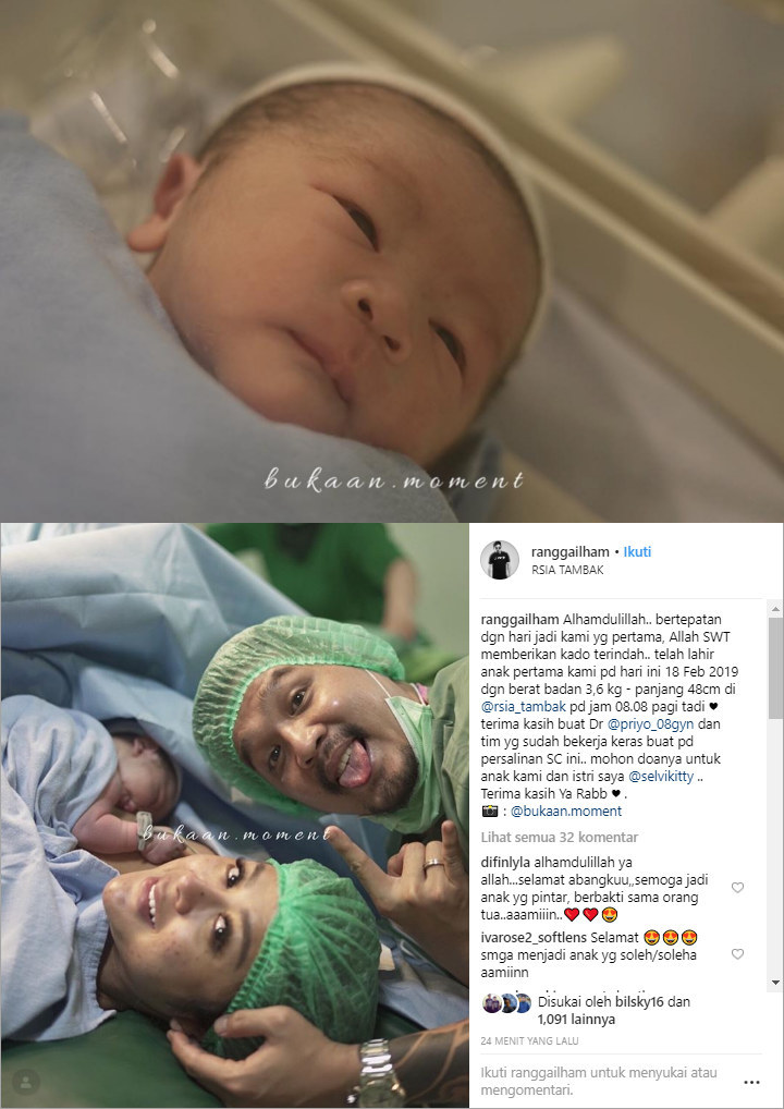 Postingan Rangga Ilham Kelahiran Buah Hatinya