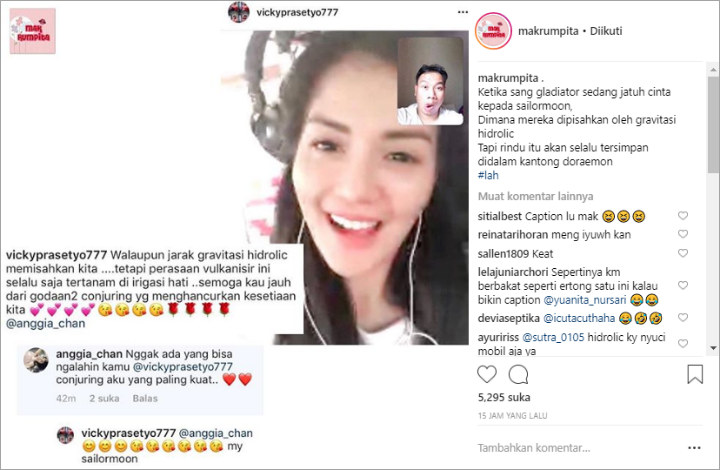 Bahasa Vicky Prasetyo dan Pacar Saat Saling Goda di Instagram Jadi Bahan Guyonan Netter