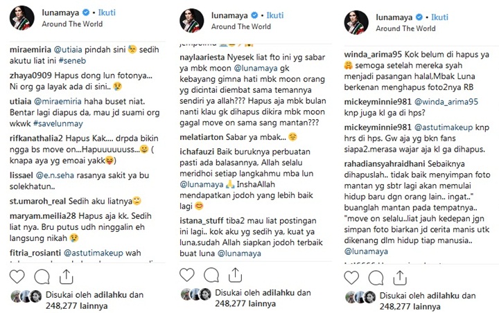 Netizen Minta Luna Maya Hapus Foto Reino