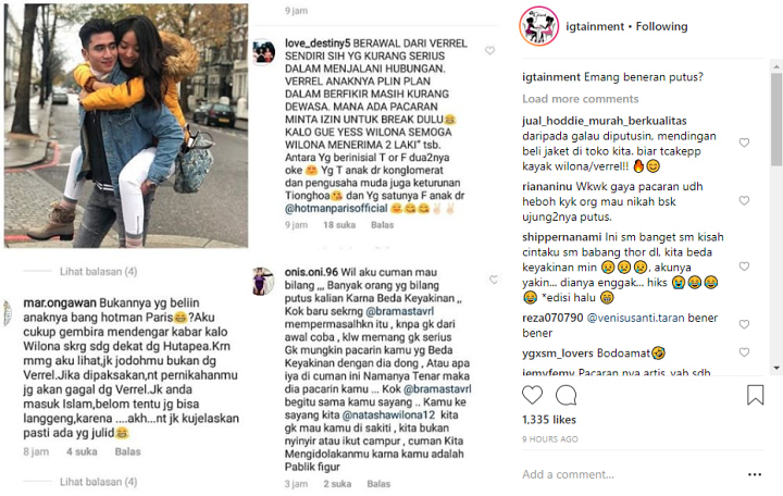 Verrell Bramasta-Natasha Wilona Putus?