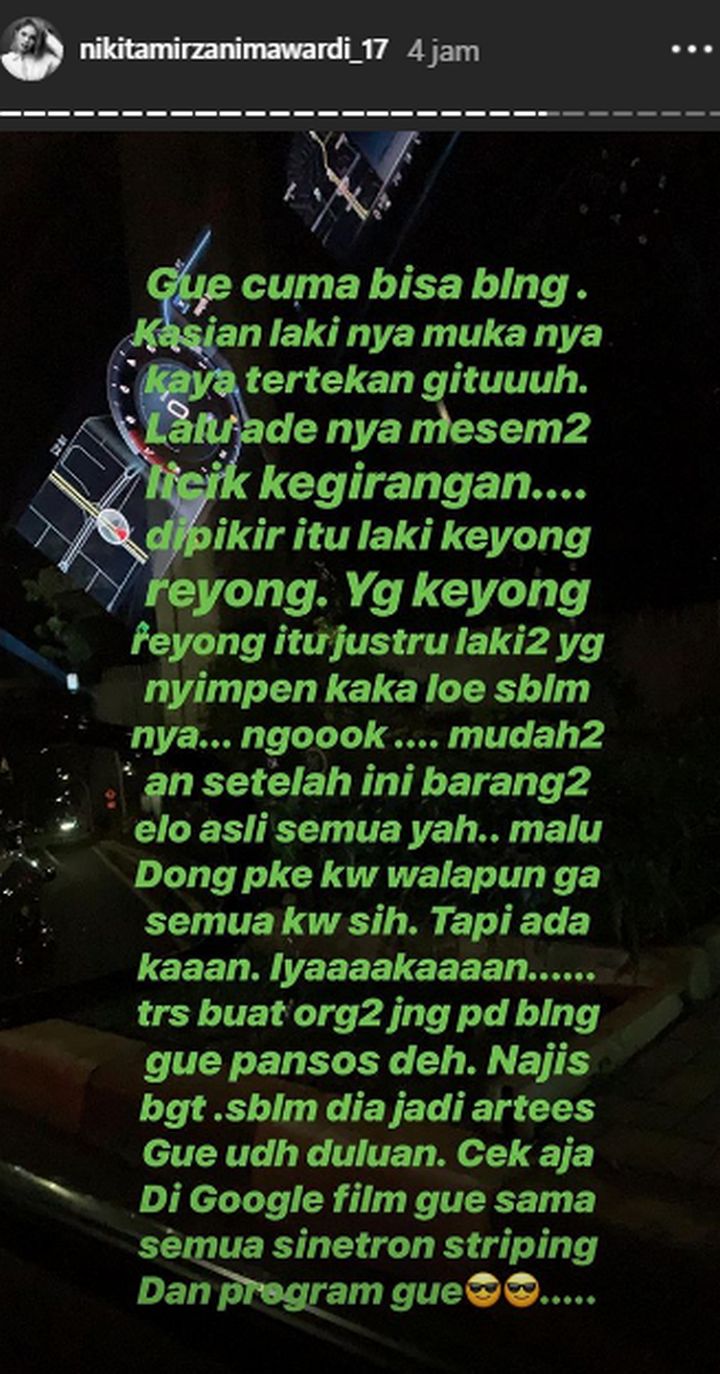 Nikita Mirzani Sebut Reino Tertekan