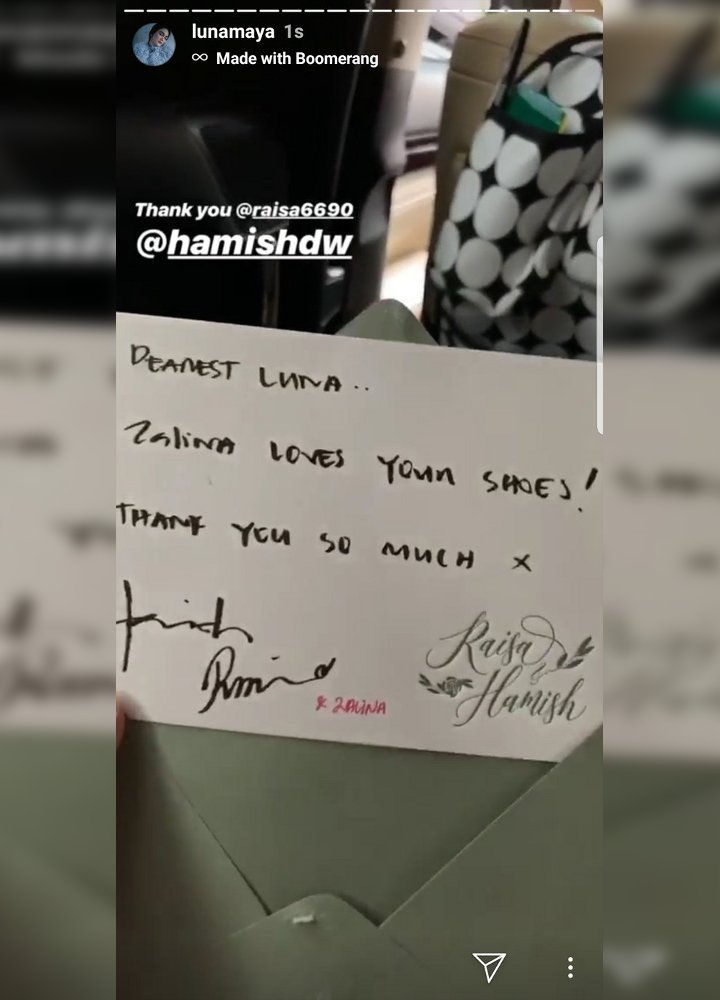 InstaStory Luna tentang Raisa