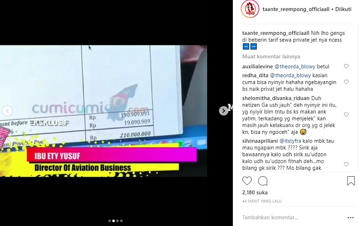 Invoice Sewa Jet Pribadi Syahrini