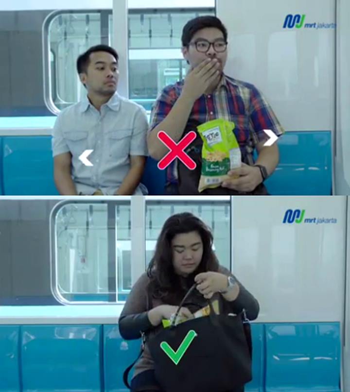 Jangan Makan dan Minum di Dalam MRT