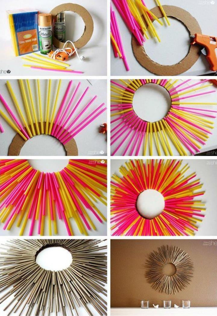 Hiasan Sunburst dari Sedotan