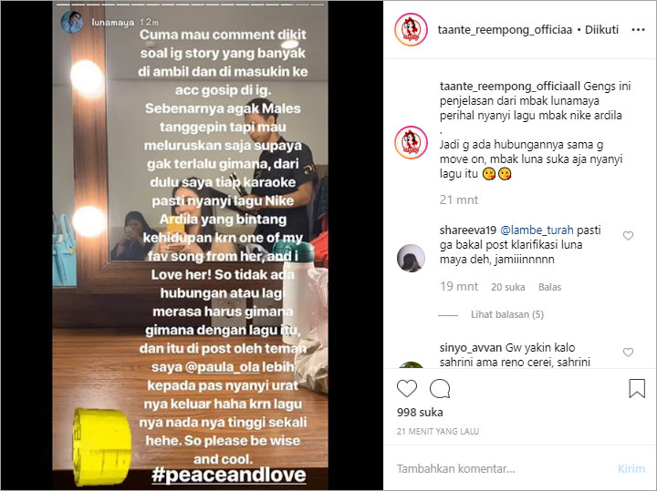 Luna Maya Akhirnya Buka Suara Soal Tudingan Nyanyi Sedih \'Kangen\' Reino Barack