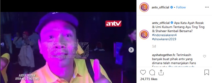 Komentar Ayah Rozak Soal Ayu dan Shaheer