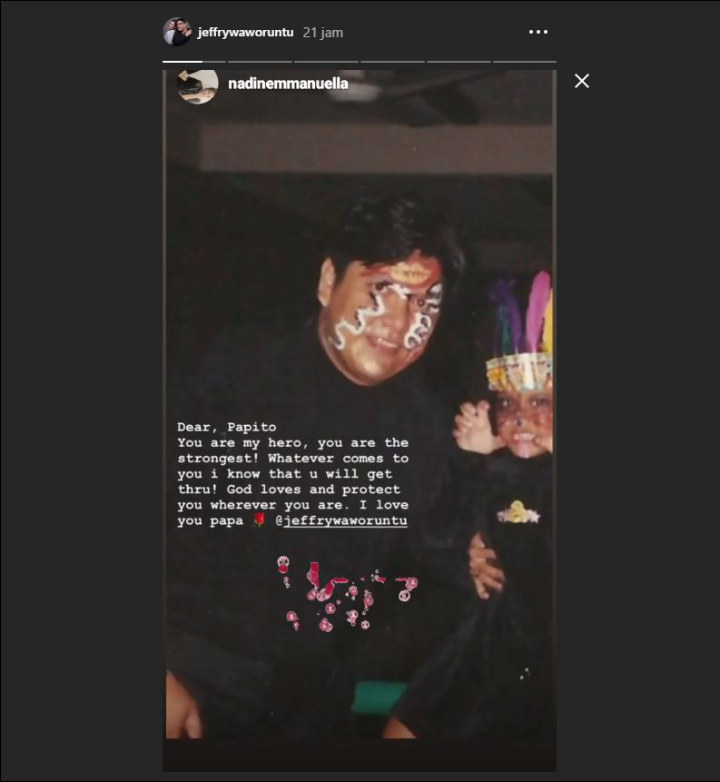 Dukungan Nadine untuk ayahnya