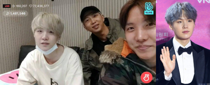Terlalu Putih, Kulit Suga BTS di V Live Terbaru Jadi Perbincangan
