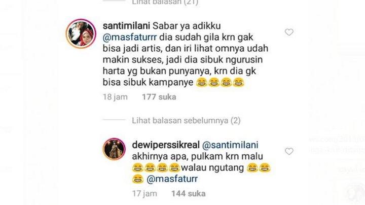 Sindiran Dewi Persik ke Rosa Meldianti
