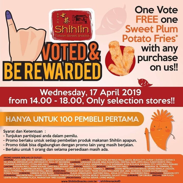 Shihlin Tawarkan Diskon Menarik untuk Pemilih di Pemilu 2019